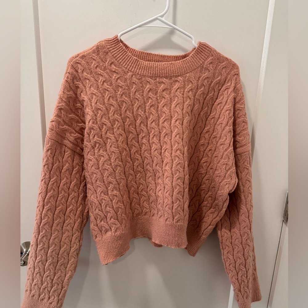 Dynamite Women's Pink Cable Knit Sweater size Large - Picture 3 of 5